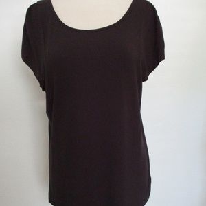 CYNTHIA STEFFE Black Cap Sleeve Tee Shirt Medium